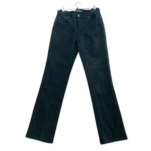 Ralph Lauren Jean Co Women's Black Wash Denim Straight-Leg Comfort Fit‎ Size 4